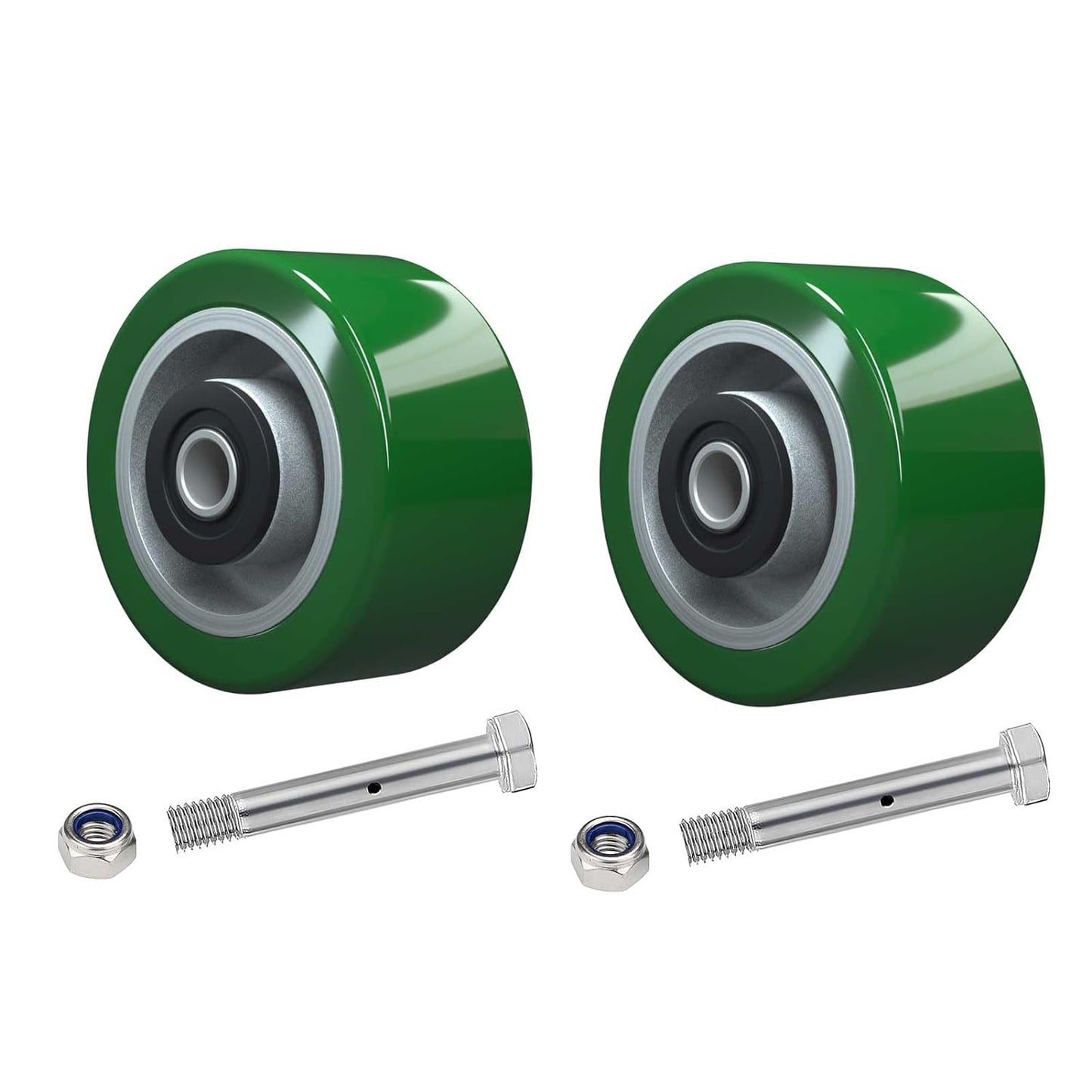 Polyurethane on Aluminum Wheel Green 2 Inch Width