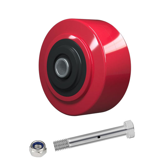 Polyurethane Tread on Polyolefin Core Wheel Red 2" wide