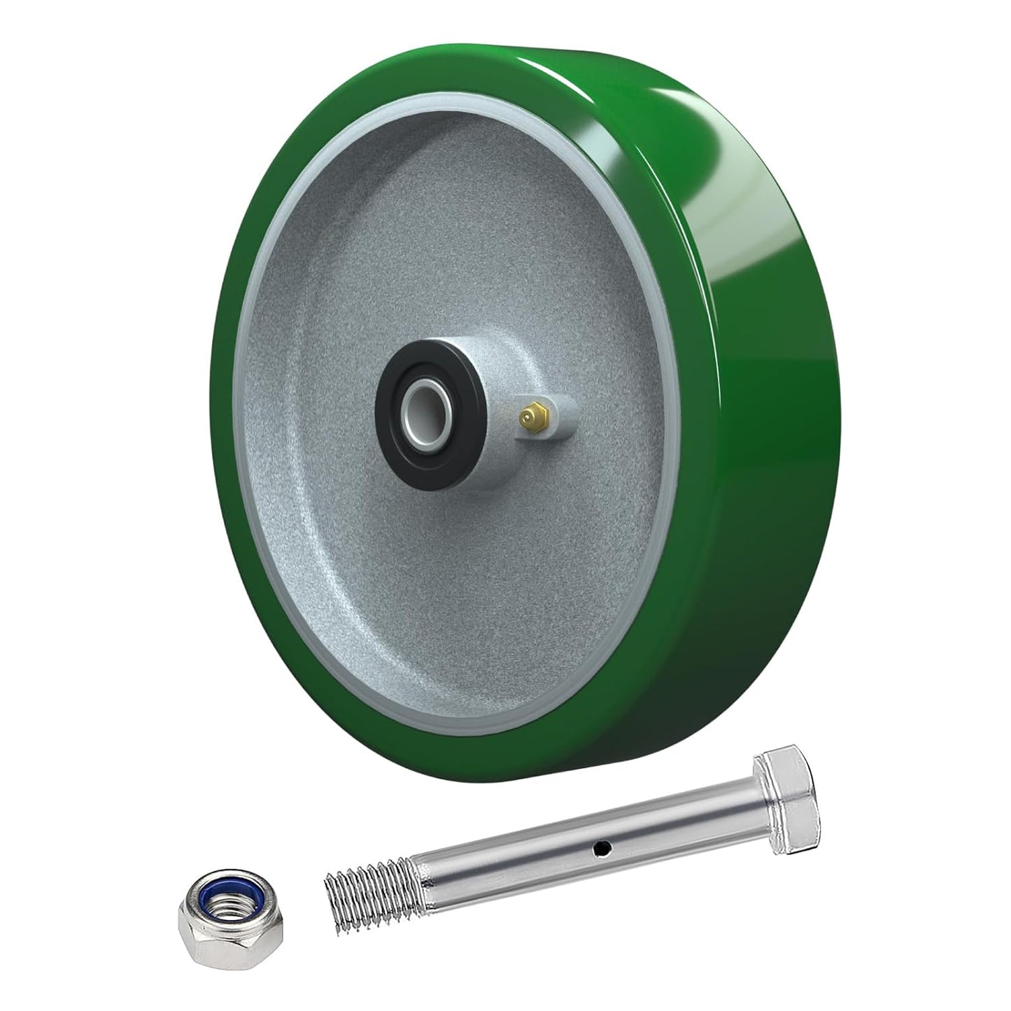 Polyurethane on Aluminum Wheel Green 2 Inch Width