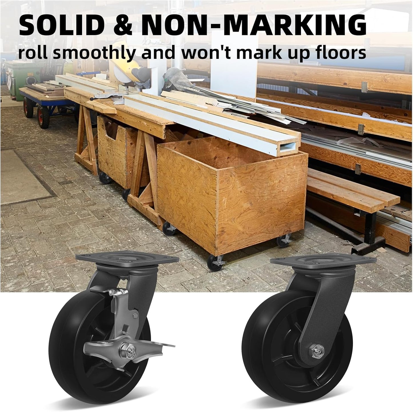 Heavy Duty Plastic Wheel 6"x2"