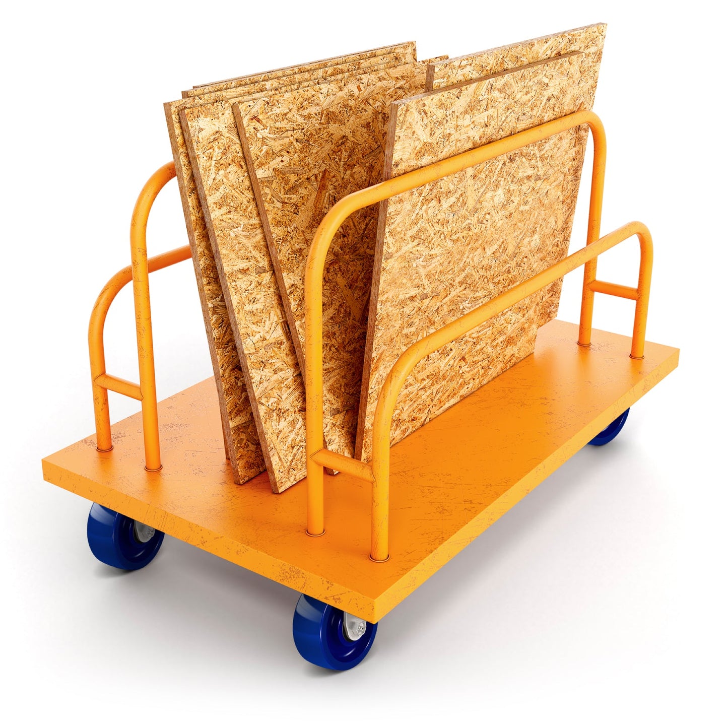 Solid Polyurethane Rust Resistant Wheel Red/Blue 1.5" Width