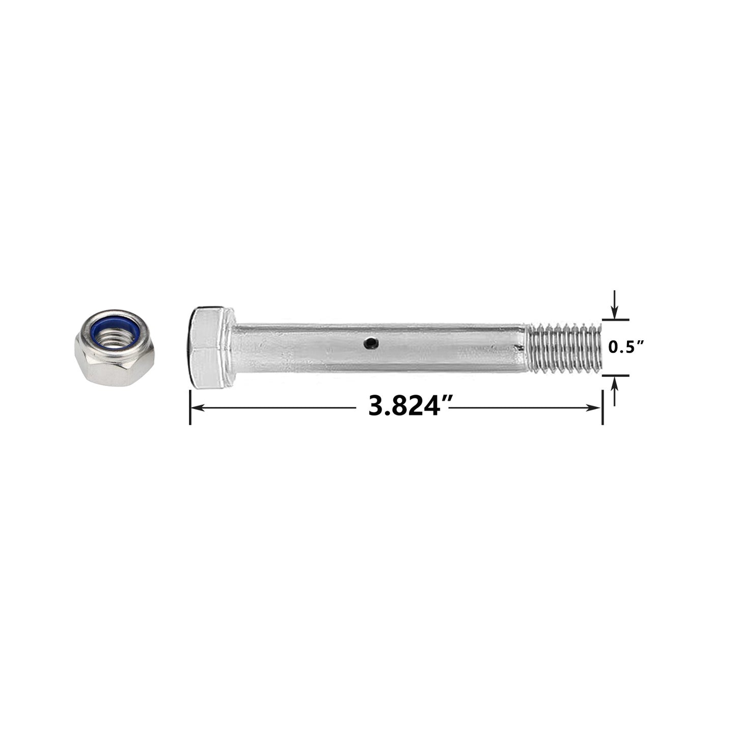 Stainless Axle & Nut wiht Zerk Fitting (4 Pieces)