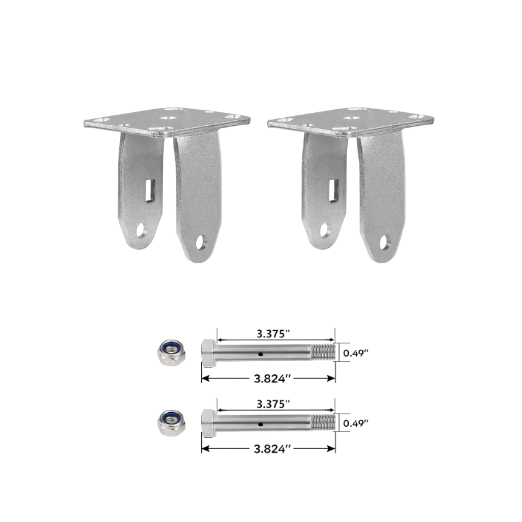 Replacement Rigid Caster Yoke / Rig / Fork / Frame/ - Capacity up to 1,000 lbs (2 Pack)