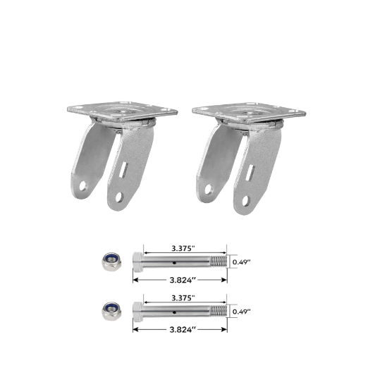 Replacement Rigid Caster Yoke / Rig / Fork / Frame/ - Capacity up to 1,000 lbs (2 Pack)