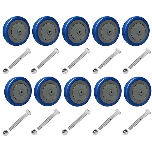 1-1/4" Width Polyurethane Shopping Cart Wheels Replacement Casters Wheels for Cart, 5/16" and 3/8"Axle 1200lbs Total Capacity