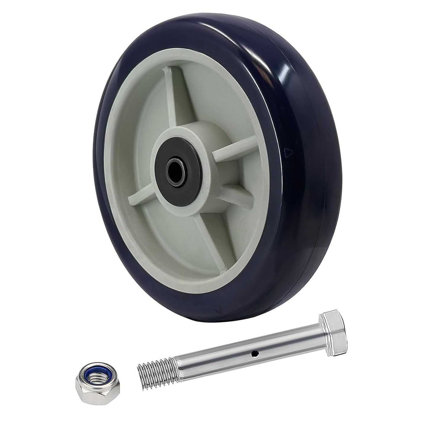 Polyurethane on Polypropylene Wheels, core 1/2" Bore - Double Precision Ball Bearings- 600 lbs Capacity per Wheel