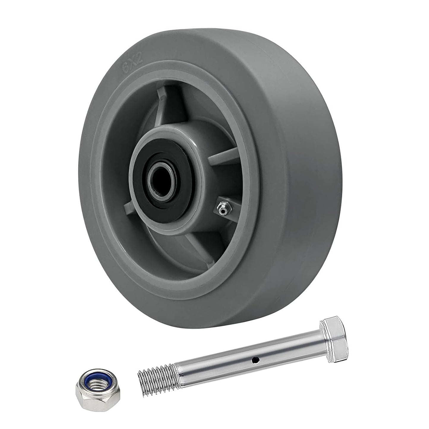 Thermoplastic Rubber Wheel (Flat Tread), Roller Bearing-1/2" Bore