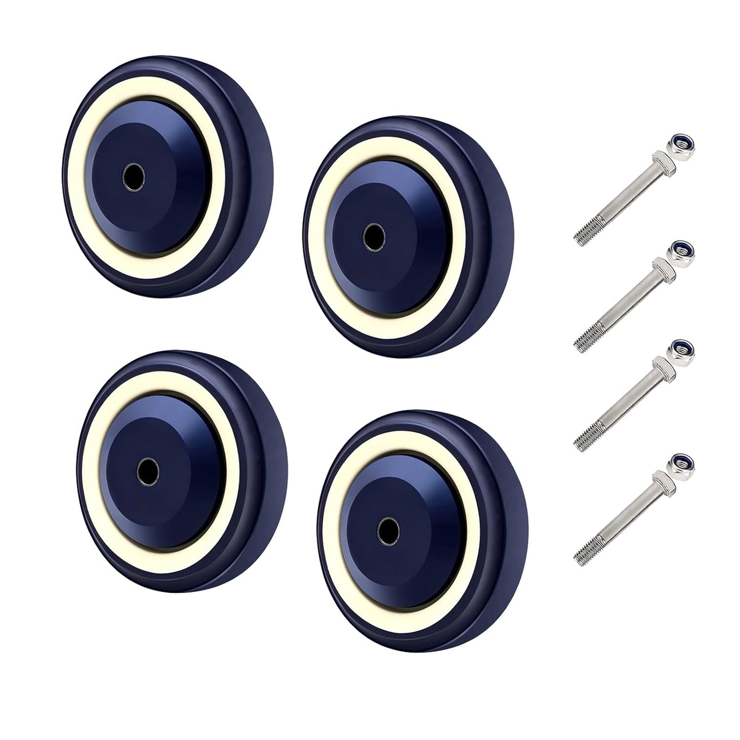 1-1/4" Width Polyurethane Wheel for Carts (Blue)