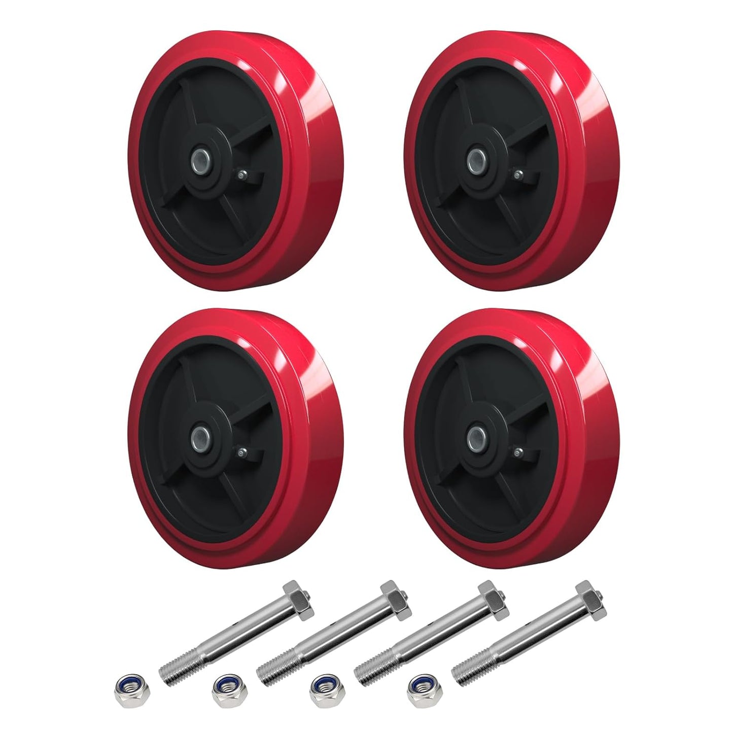 Polyurethane tread on Polyolefin core wheels 2" wide