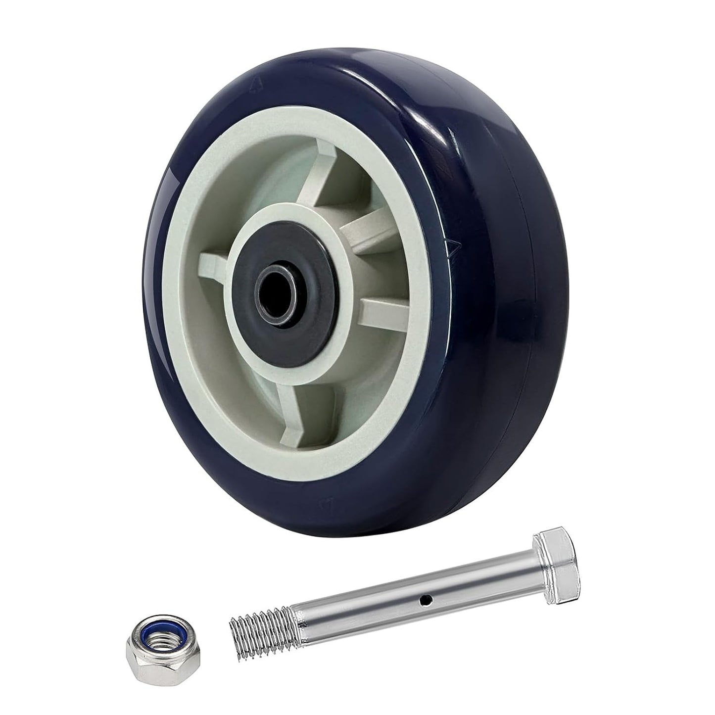 Polyurethane on Polypropylene Wheels, core 1/2" Bore - Double Precision Ball Bearings- 600 lbs Capacity per Wheel