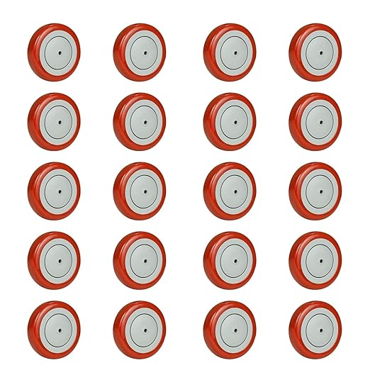 1-1/4" Width Polyurethane Shopping Cart Wheels Replacement Casters Wheels for Cart, 5/16" and 3/8"Axle 1200lbs Total Capacity