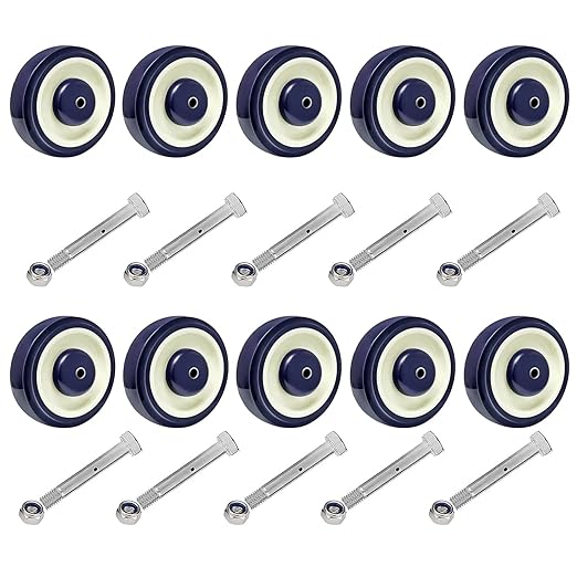 1-1/4" Width Polyurethane Shopping Cart Wheels Replacement Casters Wheels for Cart, 5/16" and 3/8"Axle 1200lbs Total Capacity